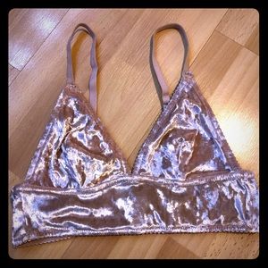 Blush Pink Velvet Bralette